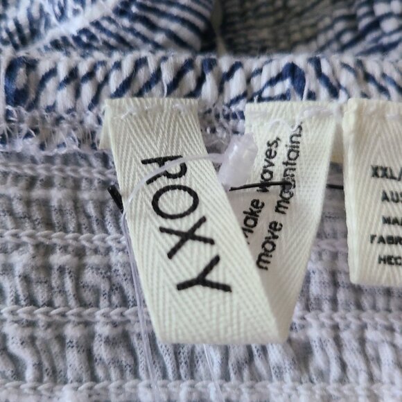 ROXY SUNSET WALKS SMOCKED CROP TOP PUFF SLEEVES SQUARE NECK ADULT SIZE XXL - Picture 3 of 12